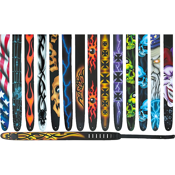 Perri's 2-1/2" Leather Airbrushed Guitar Strap Tribal
