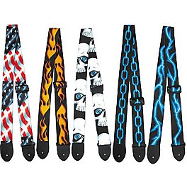 Perri's 2" Polyester Designer Guitar Strap Lightning Perri's 2" Polyester Designer Guitar Strap Flame