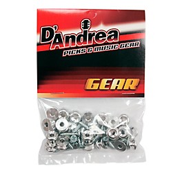 D'Andrea Chrome Guitar Strap Buttons 24 Piece