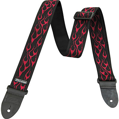 Dunlop D-38 Flambe Nylon Guitar Strap Red for sale