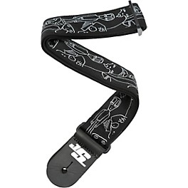 D'Addario Joe Satriani Nylon Guitar Strap Black/Gra... D'Addario Joe Satriani Nylon Guitar Strap Black/Silver Silver Sketches