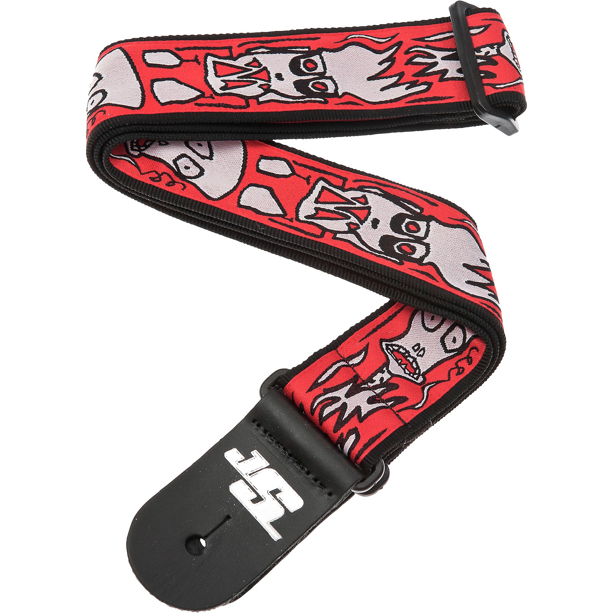 販売終了品　Joe satriani STRIPPED X THREE USB D'Addario 50mm Joe Satriani Woven Guitar Strap - Skull 'N