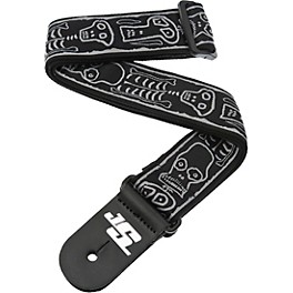 D'Addario Joe Satriani Nylon Guitar Strap Black/Gray Sk... D'Addario Joe Satriani Nylon Guitar Strap Black/Gray Skull N Bones