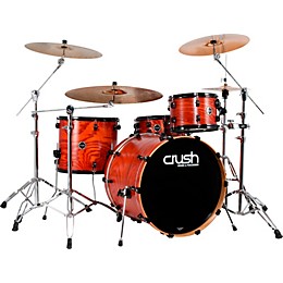 Crush Drums & Percussion Chameleon Ash 4-Piece Shell Pack w/22 x 18" Bass Drum & Free 10" Tom Satin Transparent Red