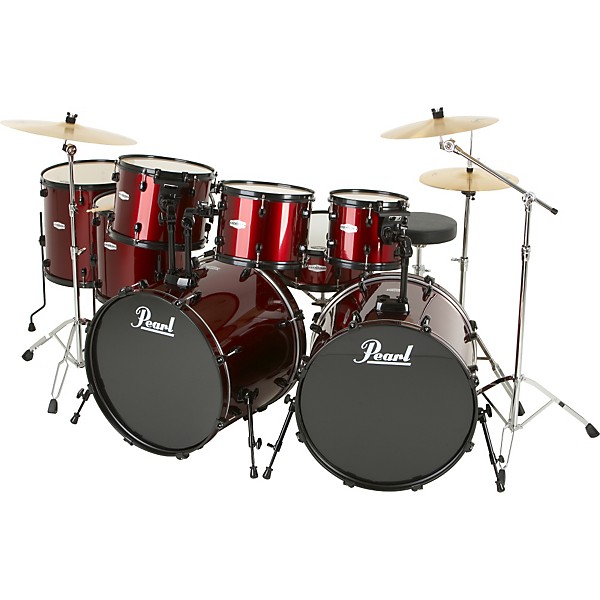 Pearl Forum 8 Piece Double Bass Drum Set Red Wine