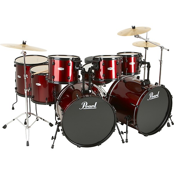 Pearl Forum 8-Piece Double-Bass Drum Set Red Wine