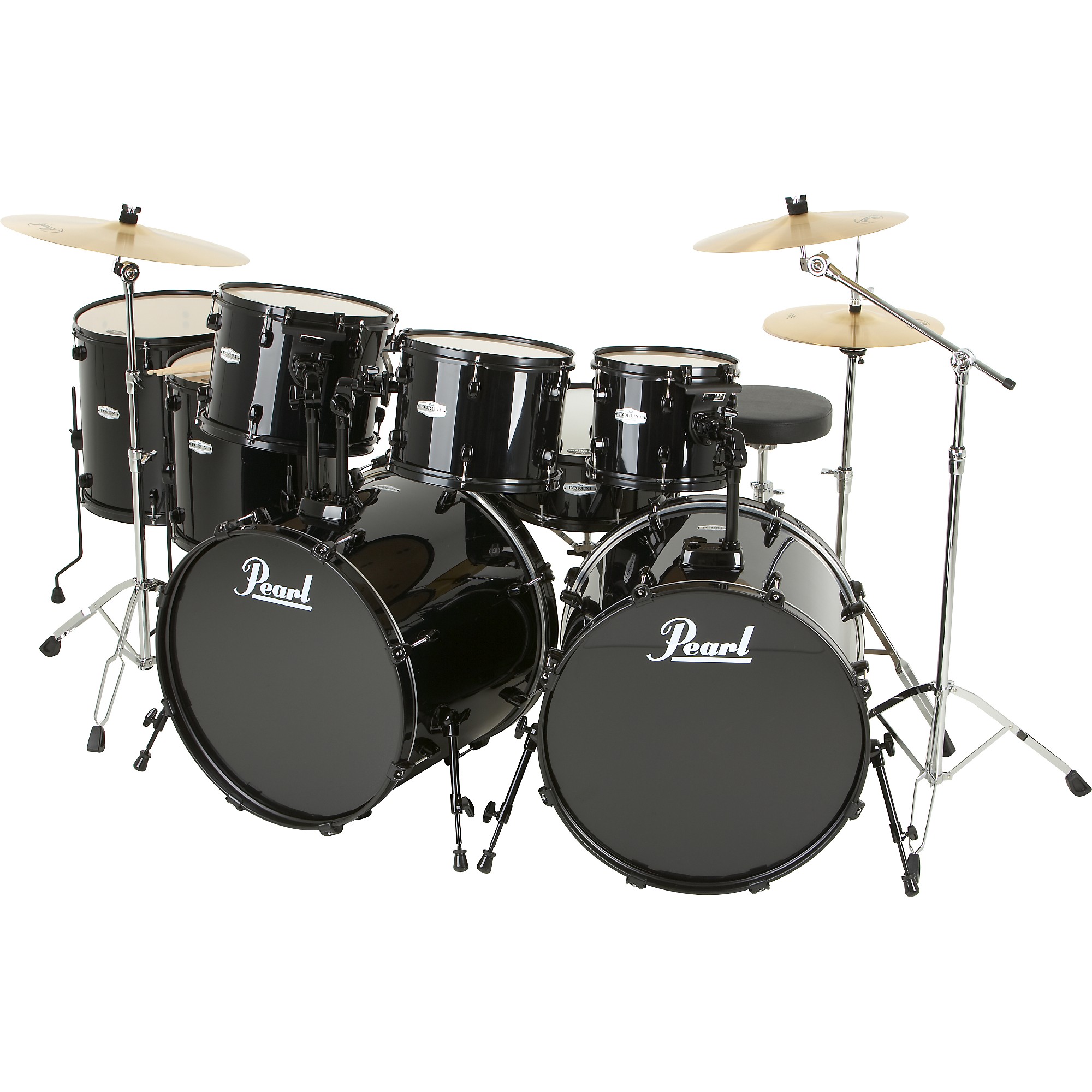 Demon Play celle Midlertidig Pearl Forum 8-Piece Double-Bass Shell Pack Jet Black | Guitar Center