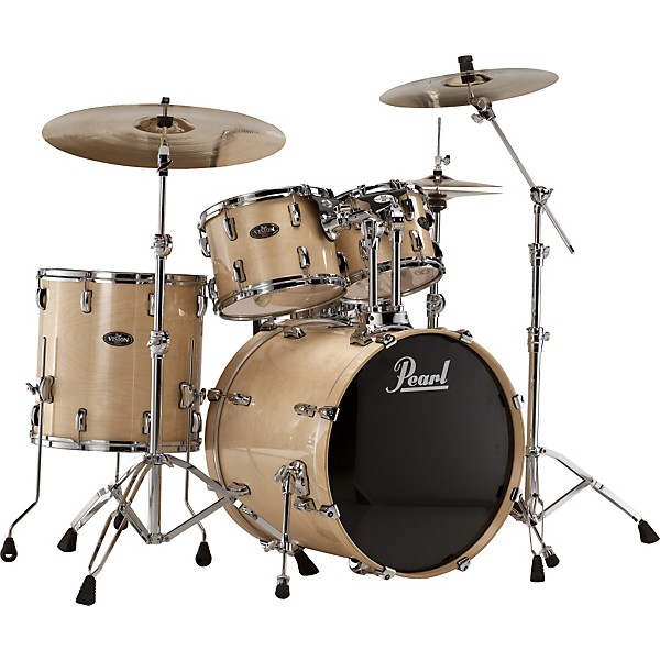 Pearl Vision Birch Lacquer 5-Piece New Fusion Shell Pack Clear Birch