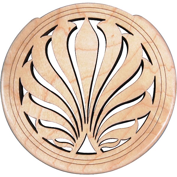 The Lute Hole Company 4" Soundhole Covers for Feedback Control in Maple or Walnut Cherry Wood Light