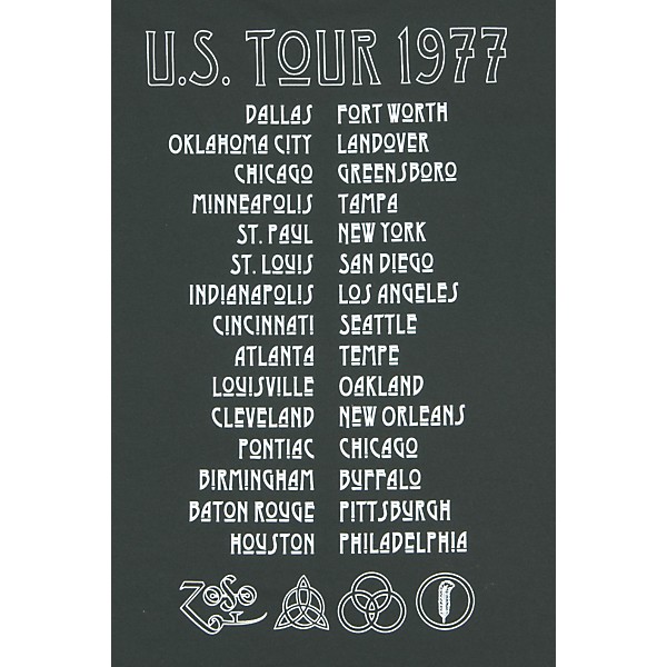 Bravado Led Zeppelin US '77 Tour T-Shirt Black Large