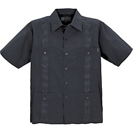 Dragonfly Clothing Guayabera Men's Shirt - Black Black Large