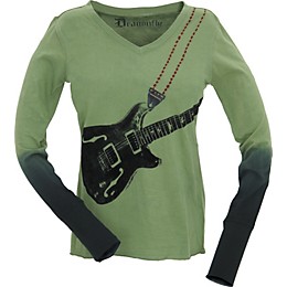 Dragonfly Clothing Six String Long Sleeved Women's T-Shirt Olive Large