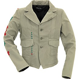 Dragonfly Clothing Women's Skull and Rose Blazer Beige X Large