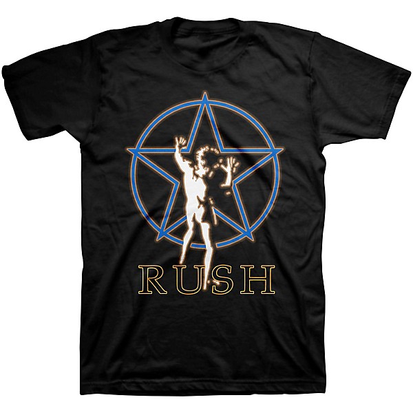 Rush Starman Glow Adult Rock T-Shirt Black Large