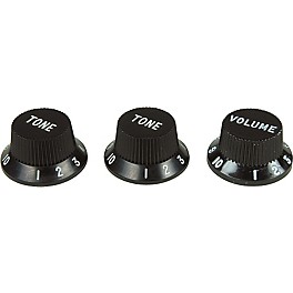 Fender Strat Knobs 1 Volume/2 Tone Black