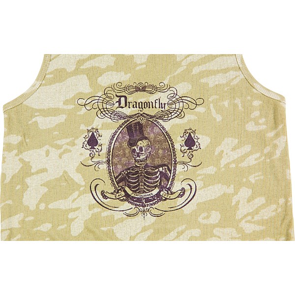 Dragonfly Clothing Skeleton Portrait Men's Tank Top Tan XX Large