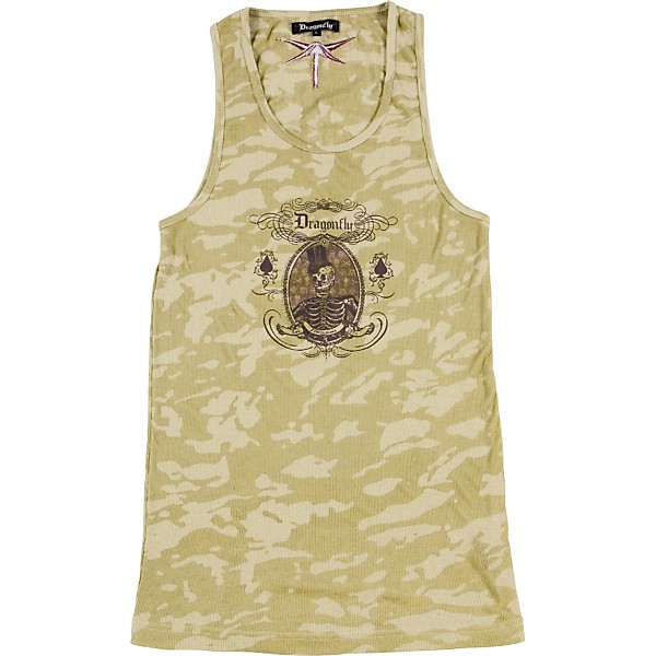 Dragonfly Clothing Skeleton Portrait Men's Tank Top Tan XX Large