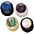 Q Parts Mini-Dome Knob Single Black Purple Abalone Q Parts Mini-Dome Knob Single Black Natural Abalone