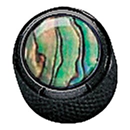 Q Parts Mini-Dome Knob Single Black Natural Abalone