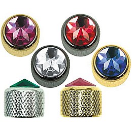 Q Parts Crystal Dome Knob Single Chrome Blue