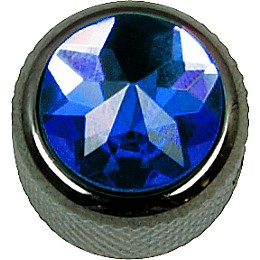 Q Parts Crystal Dome Knob Single Chrome Blue