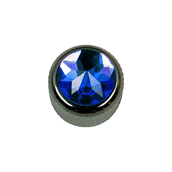 Q Parts Crystal Dome Knob Single Chrome Blue