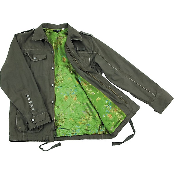 Edward Dada Army Jacket with Embroidered Dragon Face on Back
