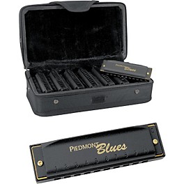 Hohner Piedmont Blues 7-Harmonica Pack with Case