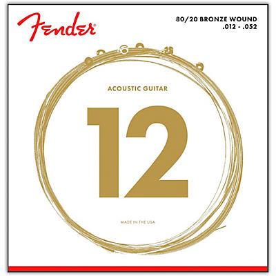 Fender 70L 80/20 Bronze Acoustic Strings Light for sale