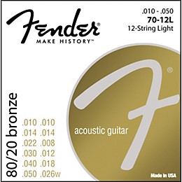 Fender 70-12L 80/20 Bronze 12-String Acoustic Strings - Light