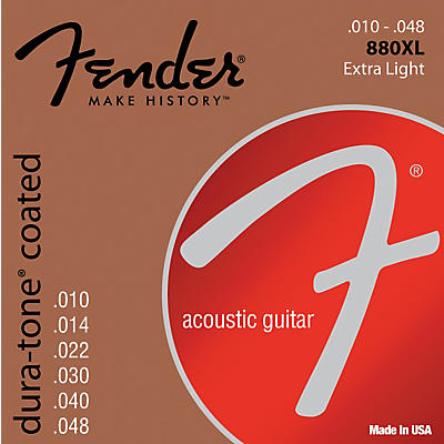 Fender 880Xl Coated 80/20 Bronze Acoustic Guitar Strings Extra Light for sale
