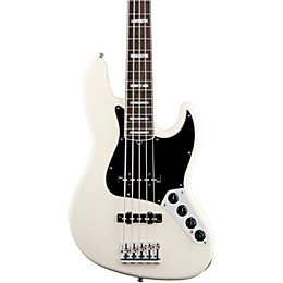 Fender American Deluxe Jazz Bass V 5-String Electric Bass Olympic White Rosewood Fretboard