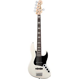 Fender American Deluxe Jazz Bass V 5-String Electric Bass Olympic White Rosewood Fretboard