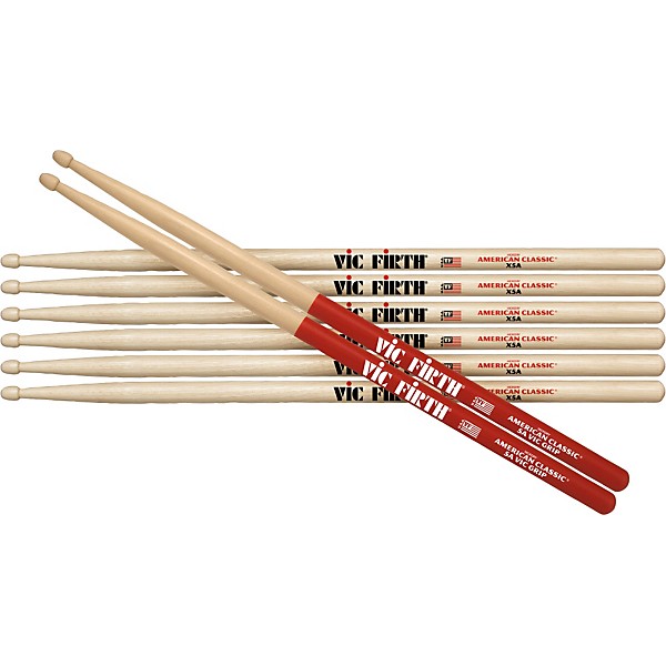 Vic Firth Buy 3 Pairs of Extreme Drumsticks, Get 1 Pair Vic Grip Free X5A