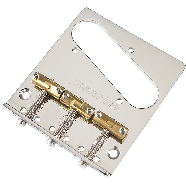 Open Box Hipshot Stainless Steel Tele Bridge 3 Hole Mount With Compensated Saddles Level 2 Chrome 190839690104