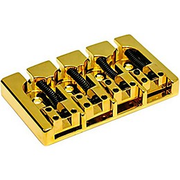 Hipshot Brass A-Style Bass Bridge Mount 2 - String-Through Gold