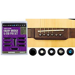 D'Addario Ebony Bridge/End Pin Set Ebony D'Addario Ebony Bridge/End Pin Set Ebony and Abalone