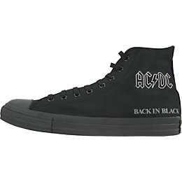 Open Box Converse Chuck Taylor All Star AC/DC Back In Black Hi-Top Sneakers Level 1 9