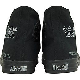 Open Box Converse Chuck Taylor All Star AC/DC Back In Black Hi-Top Sneakers Level 1 9