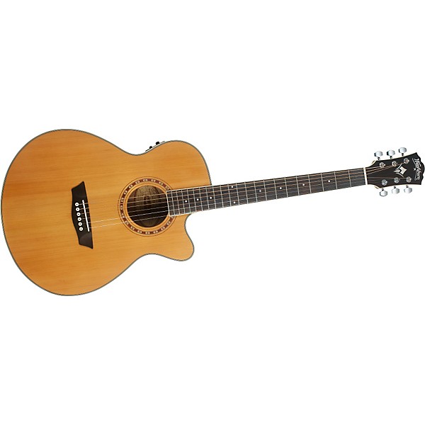 Washburn WMJ 11SCE Cedar Top Mini Jumbo Cutaway Acoustic-Electric Guitar Natural