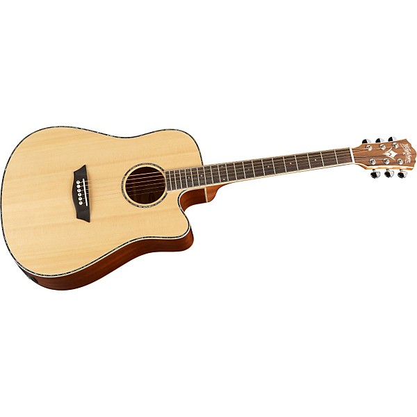 Washburn WD15SCE Solid Sitka Spruce Top Acoustic Cutaway Electric Dreadnought Mahogany Guitar with Fishman Preamp And Tune...