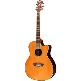 Washburn WG26SCE Solid Cedar Top Acoustic Cutaway Electric Grand Auditorium Rosewood Guitar with Fishman Preamp And Tuner Natural