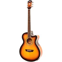 Washburn Festival EA15A Spruce Top With Flame Maple Veneer Acoustic Cutaway Electric Guitar With 4-Band EQ Tobacco Sunburst