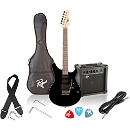 Rogue Rocketeer Electric Guitar Pack Red Burst Rogue Rocketeer Electric Guitar Pack Black