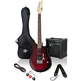 Rogue Rocketeer Electric Guitar Pack Red Burst Rogue Rocketeer Electric Guitar Pack Wine Burst