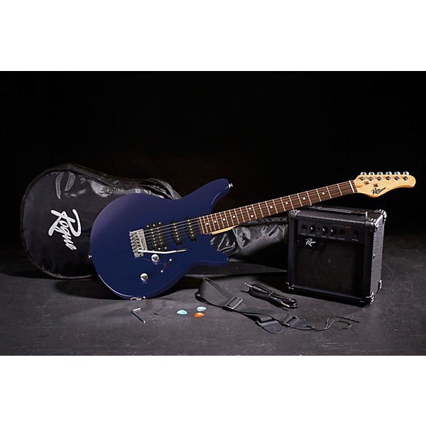 Open Box Rogue Rocketeer Electric Guitar Pack Level 2 Blue 190839238221
