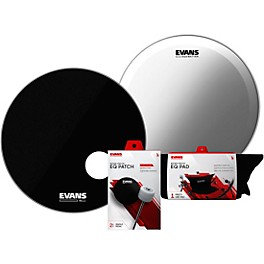 Evans EQ3 System Pack 22 inch Bass Drum Head Set Black