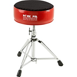 Pork Pie Round Drum Throne Solid Black Pork Pie Round Drum Throne Red with Black Swirl Top