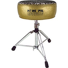 Pork Pie Round Drum Throne Solid Black Pork Pie Round Drum Throne Gold with Leopard Top