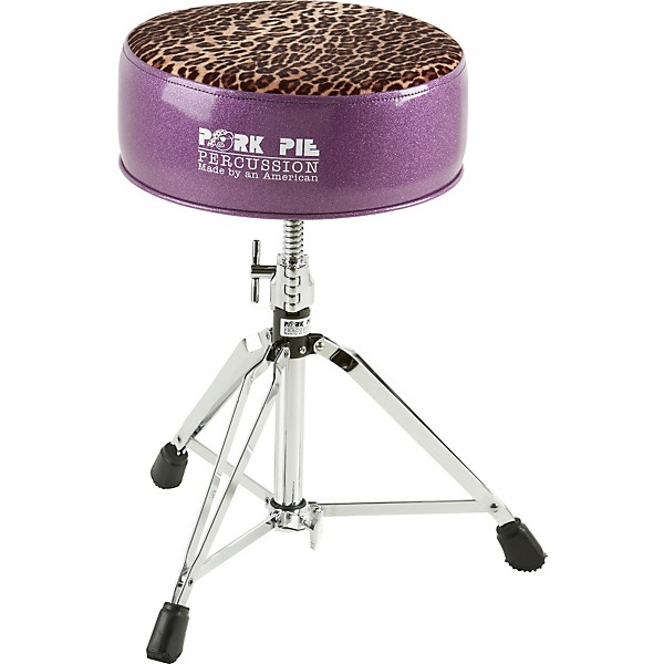 Pork Pie Round Drum Throne - Purple with Leopard Top